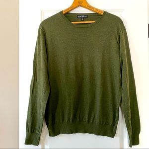 J Crew Mercantile Solid Green Cotton Pullover Crew Neck Sweater